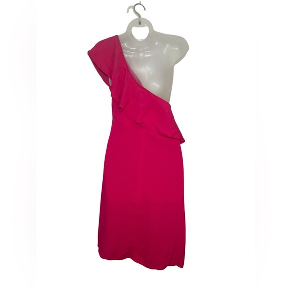 ASTR The Label New NWOT Pink One Shoulder Ruffle Mini Dress Size Large - Picture 5 of 8
